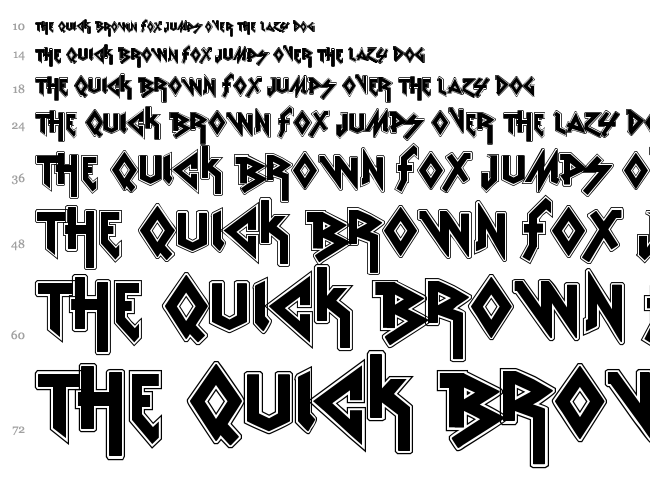 VTKS Rude Metal font waterfall